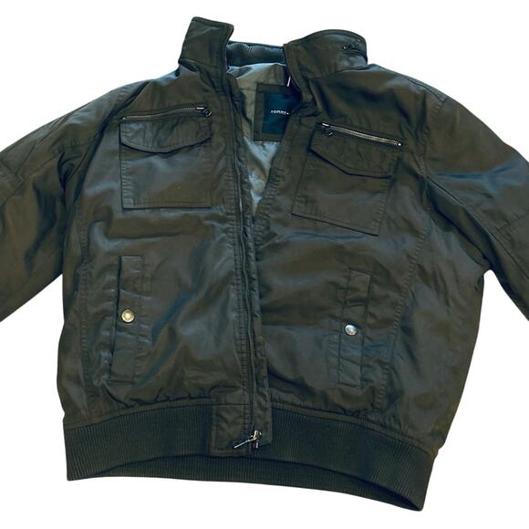 Tommy Hilfiger Mens XL Gray Heavy Bomber Jacket Filled Hideaway Hood Performance - Picture 1 of 7